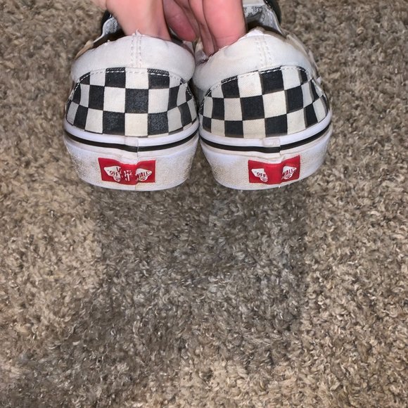 Black and White Checkered Slip On Vans Mens Size 9 - Picture 5 of 6
